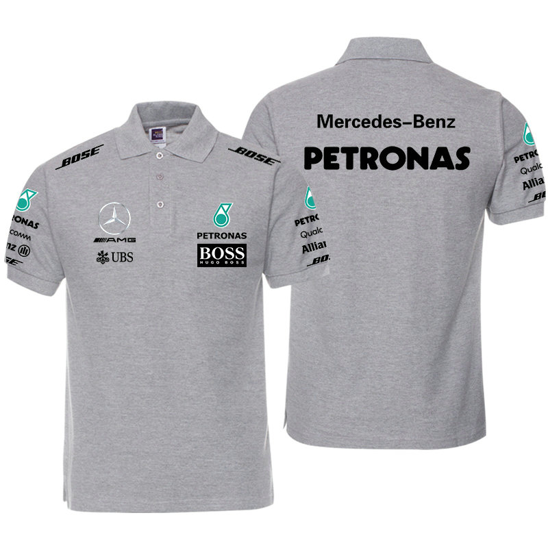 Polo Mercedes-Benz Amg Petronas F1 Hugo Boss Homme Manche Courte Coton Couleur Unie